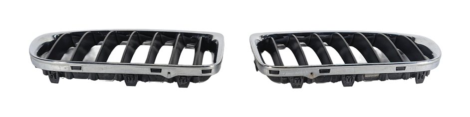 Thumbnail 2: 2013-2015 BMW X1 (E84) FRONT LEFT/RIGHT UPPER KIDNEY GRILLE SET/2 (BLACK/CHROME)