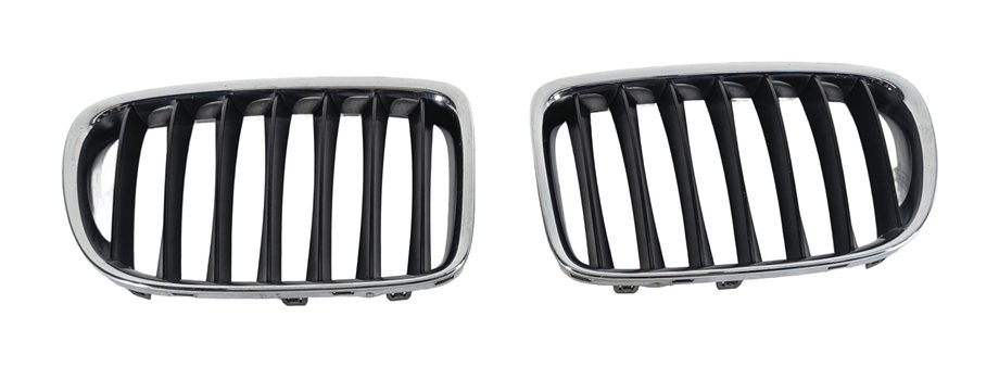 Thumbnail 3: 2013-2015 BMW X1 (E84) FRONT LEFT/RIGHT UPPER KIDNEY GRILLE SET/2 (BLACK/CHROME)