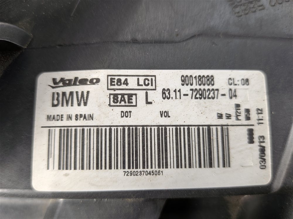 Thumbnail 8: 2013-2015 BMW X1 (E84) LEFT FRONT DRIVER HALOGEN HEADLIGHT LIGHT LAMP