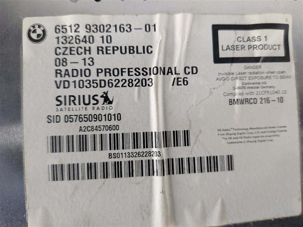 Thumbnail 9: 10-16 BMW 128i 328i 335i M3 Z4 (E84 E87 E89 E90) AM/FM CD RADIO STEREO RECEIVER