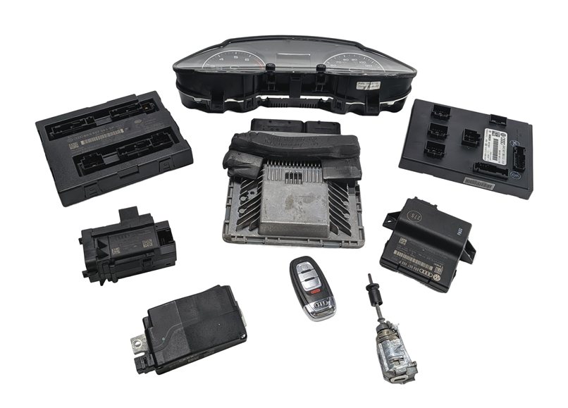 2013 AUDI Q5 (B8 8R) 3.0L CTUC ECM BCM CLUSTER GATEWAY KESSY IGNITION KEY SET/9