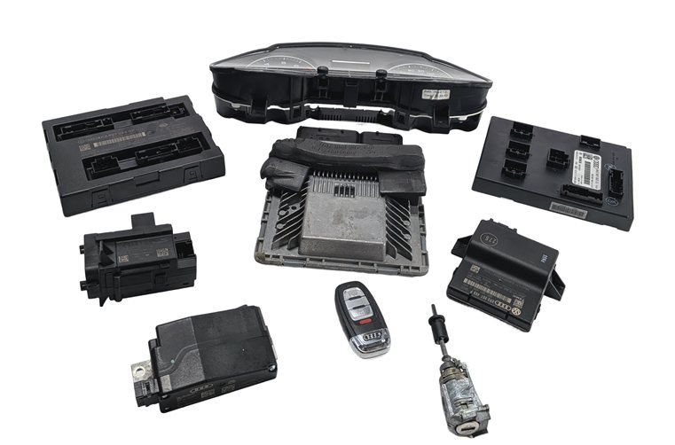 Thumbnail 6: 2013 AUDI Q5 (B8 8R) 3.0L CTUC ECM BCM CLUSTER GATEWAY KESSY IGNITION KEY SET/9