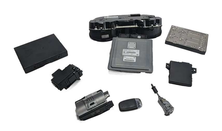 Thumbnail 7: 2013 AUDI Q5 (B8 8R) 3.0L CTUC ECM BCM CLUSTER GATEWAY KESSY IGNITION KEY SET/9
