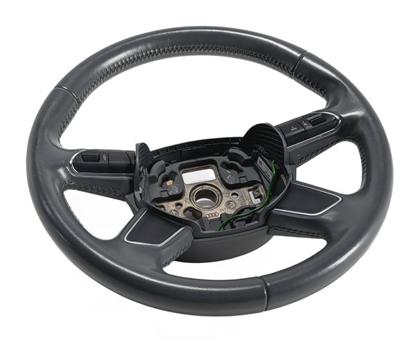 13-17 AUDI Q5 SQ5 A4 S4 ALLROAD (B8 8R 8K) LEATHER 4 SPOKE STEERING WHEEL (Gray)