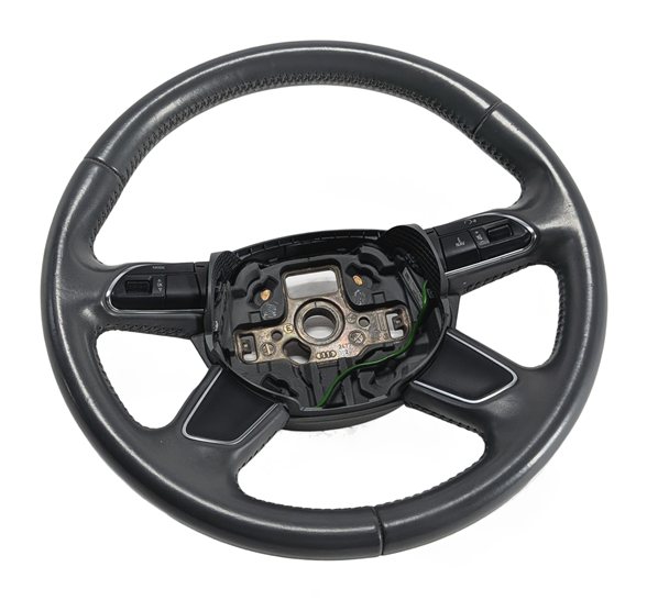 Thumbnail 3: 13-17 AUDI Q5 SQ5 A4 S4 ALLROAD (B8 8R 8K) LEATHER 4 SPOKE STEERING WHEEL (Gray)