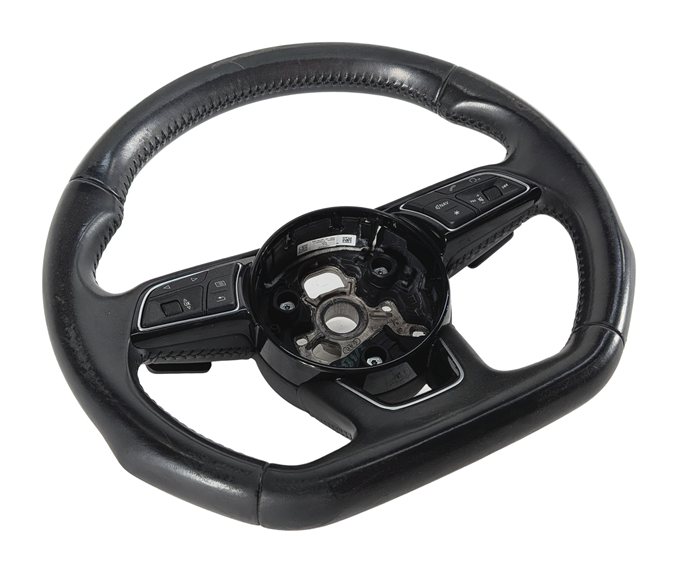 17-20 AUDI A3 S3 8V FLAT BOTTOM SPORT STEERING WHEEL w/ SWITCHES & SHIFT PADDLES