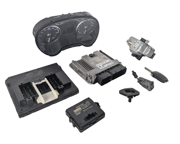 2017 AUDI A3 E-TRON 8V 1.4L CXUA ECM BCM CLUSTER GATEWAY IMMOBILIZER KEY SET/8