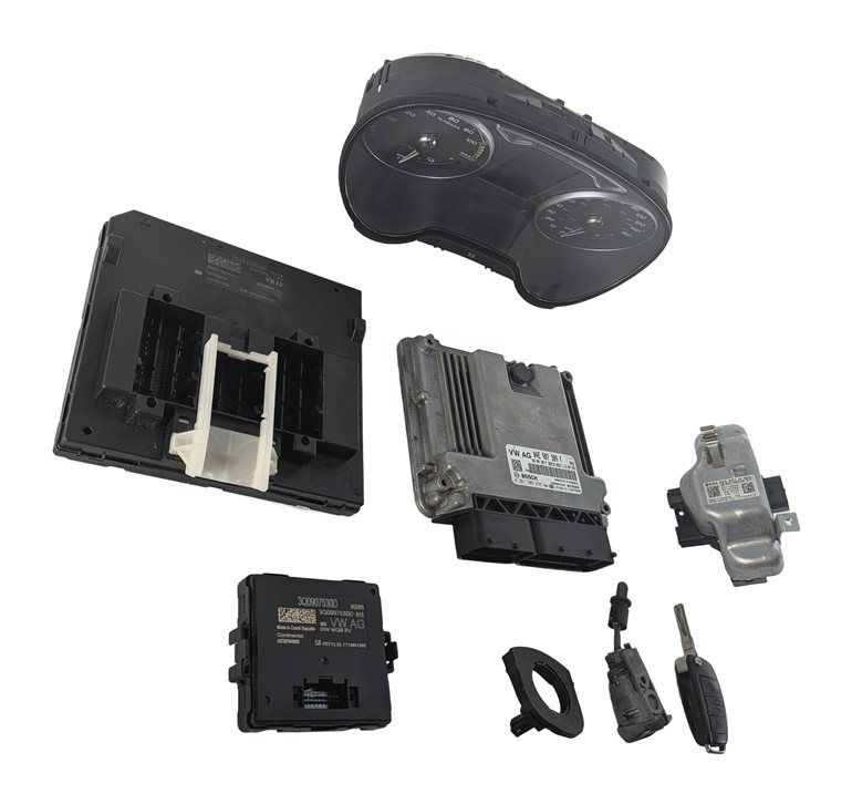 Thumbnail 5: 2017 AUDI A3 E-TRON 8V 1.4L CXUA ECM BCM CLUSTER GATEWAY IMMOBILIZER KEY SET/8