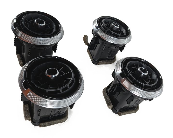 Thumbnail 4: 2016 AUDI A3 (8V) FRONT DASH HEAT AIR AC VENT SET/4 8V0820901 (Black)
