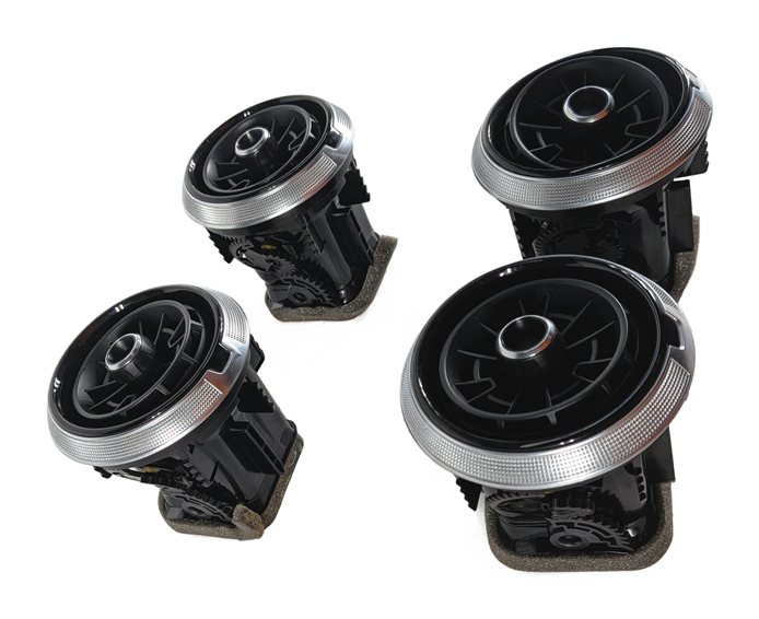 Thumbnail 5: 2016 AUDI A3 (8V) FRONT DASH HEAT AIR AC VENT SET/4 8V0820901 (Black)