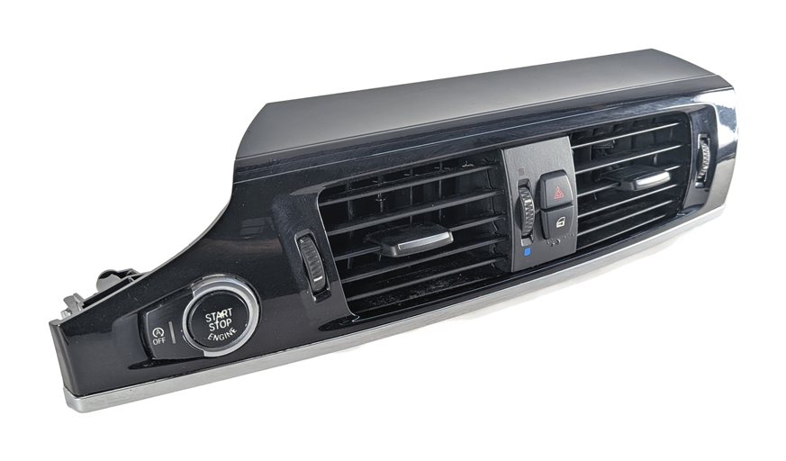 2014 BMW X3 (F25) FRONT CENTER DASH AC VENT w/ HAZARD START STOP SWITCH (Black)