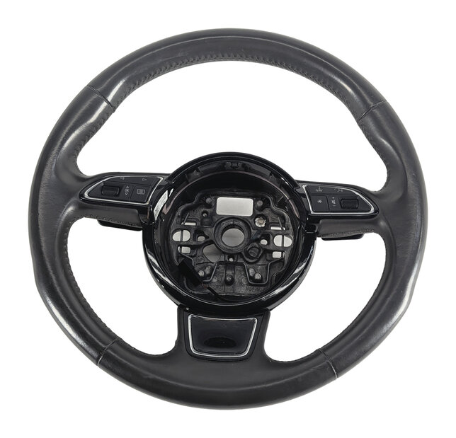 Thumbnail 3: 12-18 AUDI A6 A7 S6 S7 C7 4G8 3-SPOKE STEERING WHEEL w/ PADDLES (Brown)