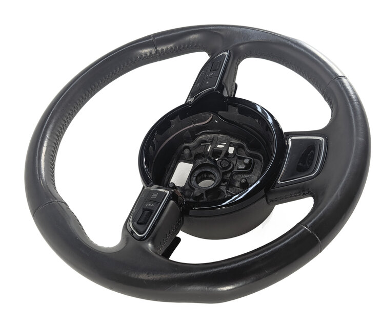 Thumbnail 5: 12-18 AUDI A6 A7 S6 S7 C7 4G8 3-SPOKE STEERING WHEEL w/ PADDLES (Brown)