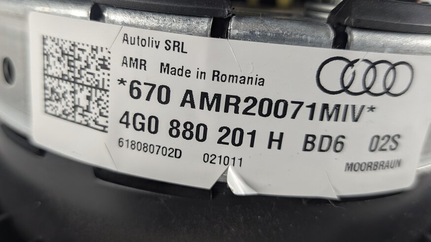 Thumbnail 11: 12-18 AUDI A6 A7 S6 S7 (C7 4G8) 3-SPOKE STEERING WHEEL AIRBAG AIR BAG (BLACK)