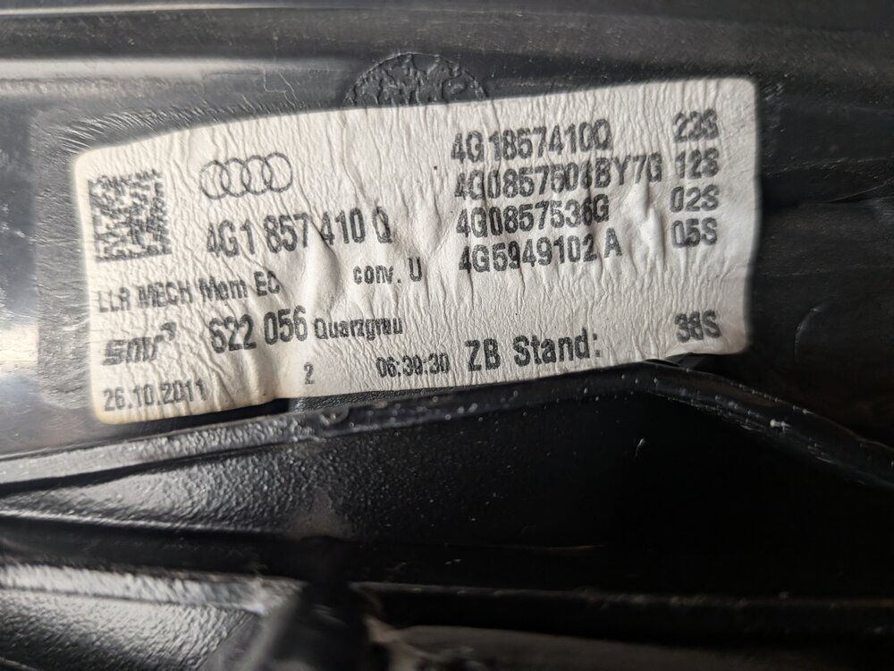 Thumbnail 7: 2012-2013 AUDI A6 (C7) RIGHT PASSENGER HEATED MEMORY AUTODIM DOOR MIRROR (Gray)