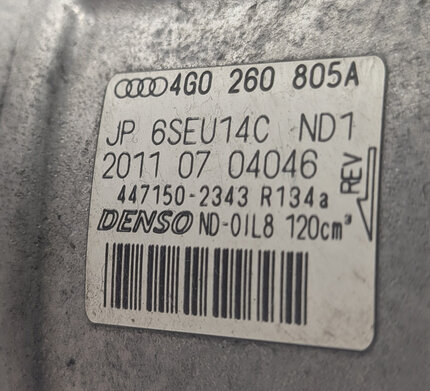 Thumbnail 8: 2012-2015 AUDI A6 A7 (C7 4G8) 3.0L SUPERCHARGED ENGINE A/C AIR COMPRESSOR PUMP