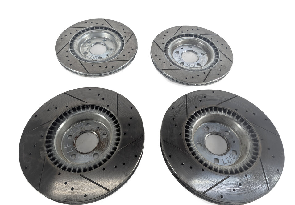 Thumbnail 3: 2012 AUDI A6 (C7 4G) POWER STOP FRONT & REAR DRILLED SLOTTED BRAKE ROTOR SET/4