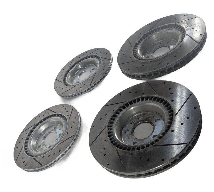 Thumbnail 5: 2012 AUDI A6 (C7 4G) POWER STOP FRONT & REAR DRILLED SLOTTED BRAKE ROTOR SET/4