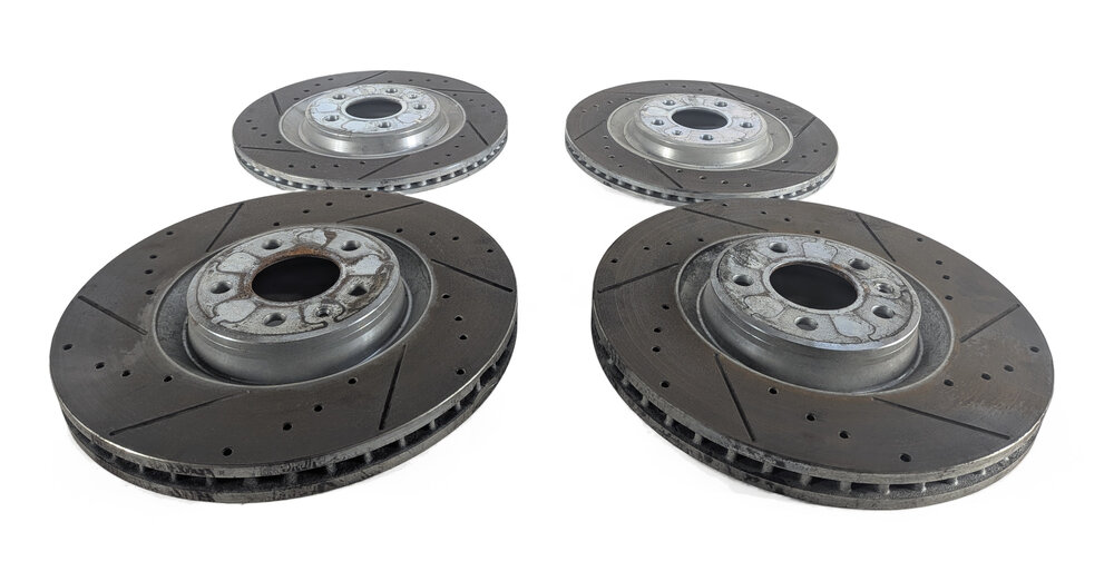 Thumbnail 6: 2012 AUDI A6 (C7 4G) POWER STOP FRONT & REAR DRILLED SLOTTED BRAKE ROTOR SET/4