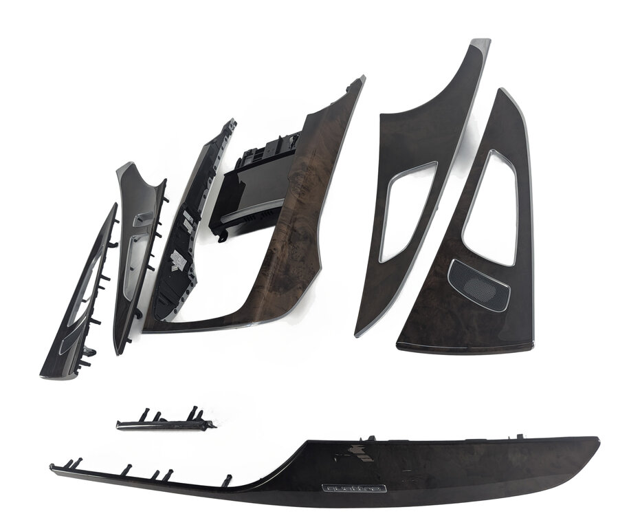 Thumbnail 4: 2012 AUDI A6 (C7 4G) INTERIOR DOOR DASH CENTER CONSOLE COVER TRIM SET/8 (Walnut)