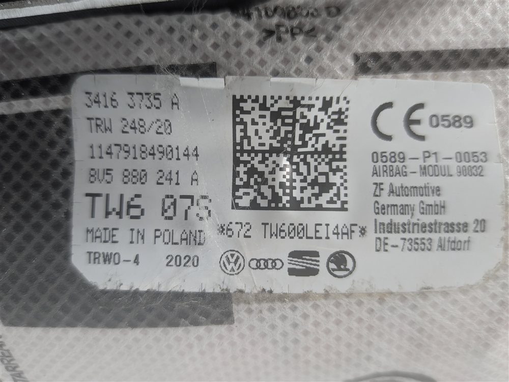 Thumbnail 9: 2015-2018 AUDI A3 S3 (8V) LEFT FRONT DRIVER SEAT AIRBAG AIR BAG