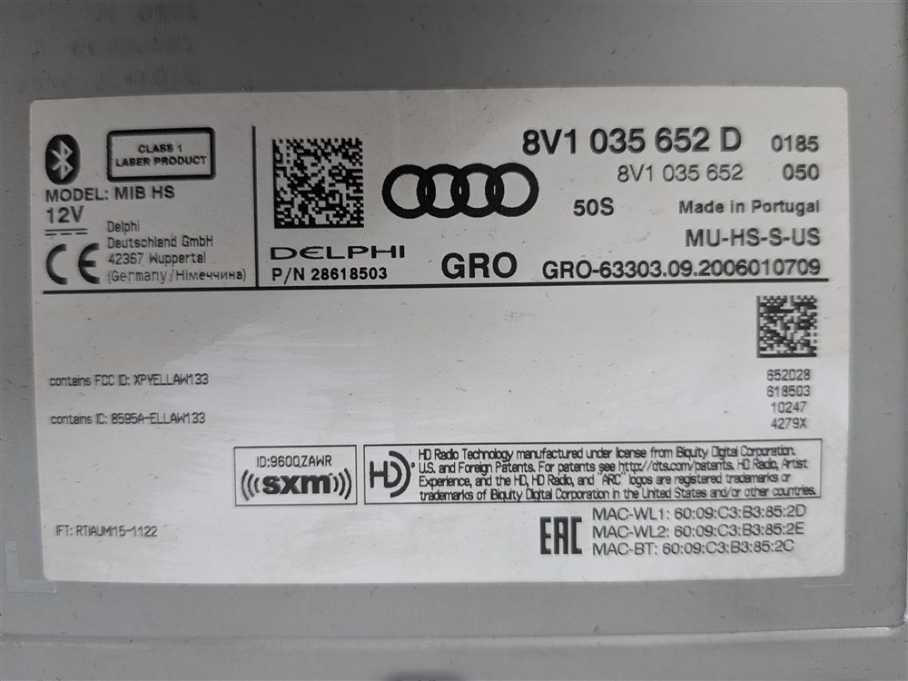 Thumbnail 10: 2019-2020 AUDI A3 S3 (8V) MMI RADIO RECEIVER MAIN UNIT w/ CD DVD PLAYER MODULE