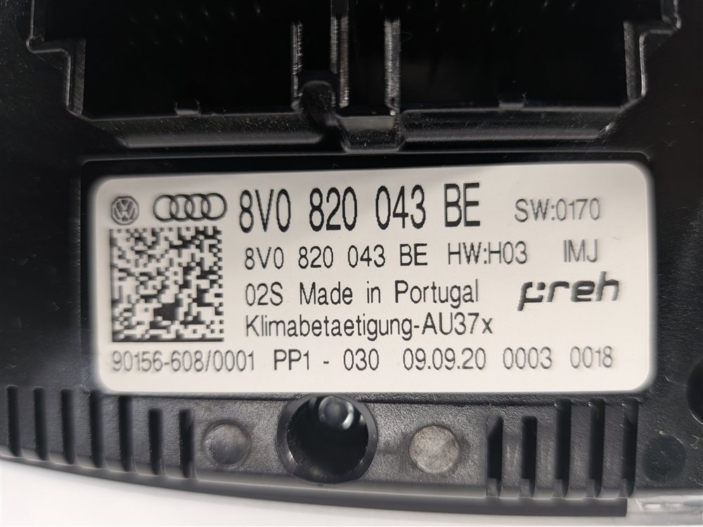 Thumbnail 9: 2020 AUDI A3 S3 RS3 (8V) AC HEATER CLIMATE CONTROL PANEL w/ HEATED SEAT SWITCHES