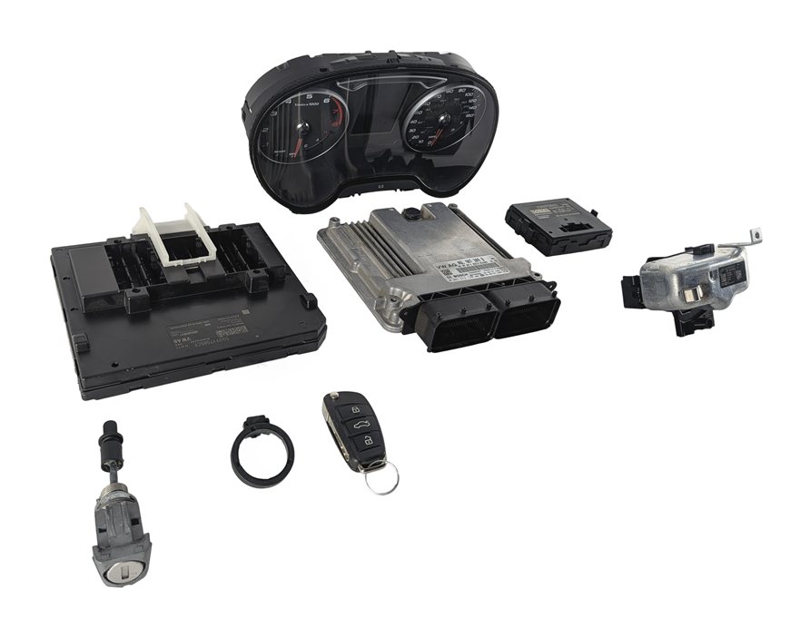 2020 AUDI A3 8V 2.0L (CZRA) ECM BCM MPH CLUSTER GATEWAY ELV IMMOBILIZER KEY SET