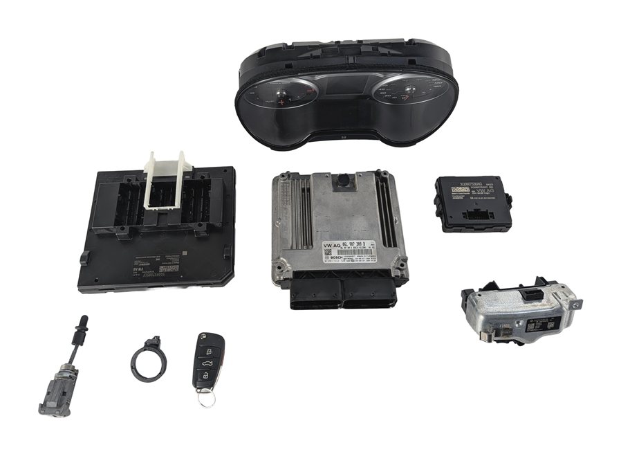 Thumbnail 3: 2020 AUDI A3 8V 2.0L (CZRA) ECM BCM MPH CLUSTER GATEWAY ELV IMMOBILIZER KEY SET