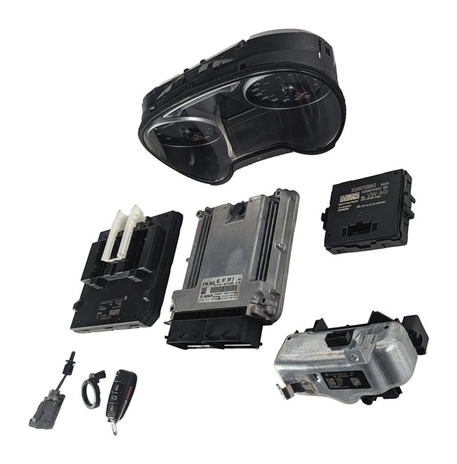 Thumbnail 4: 2020 AUDI A3 8V 2.0L (CZRA) ECM BCM MPH CLUSTER GATEWAY ELV IMMOBILIZER KEY SET
