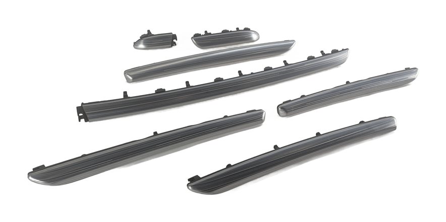 2020 AUDI A3 (8V) INTERIOR DOOR PANEL DASH INSERT TRIM SET/7 (Aluminum Mistral)