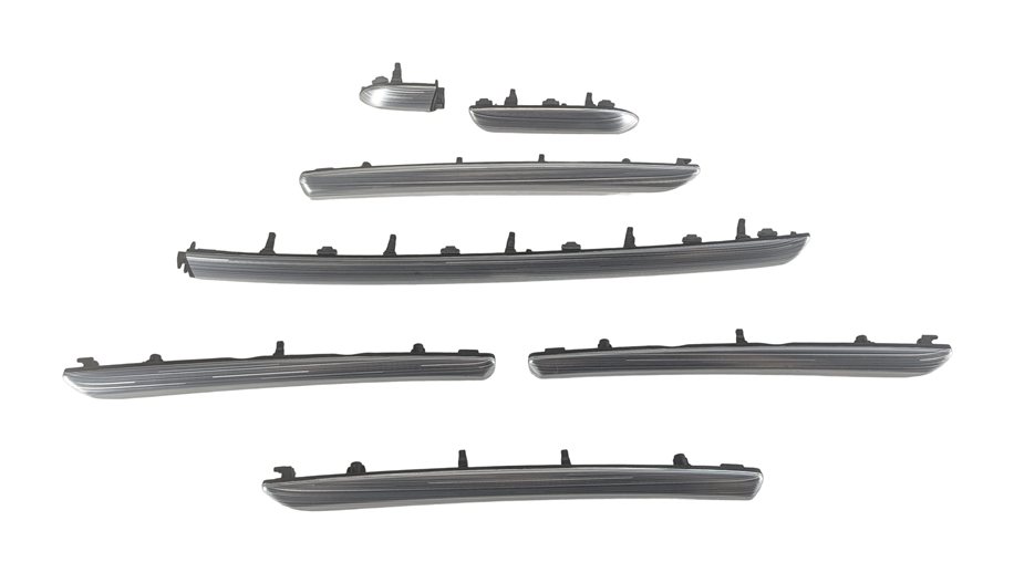 Thumbnail 3: 2020 AUDI A3 (8V) INTERIOR DOOR PANEL DASH INSERT TRIM SET/7 (Aluminum Mistral)