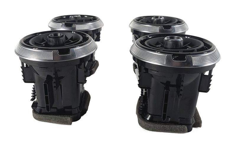 Thumbnail 2: 2016 AUDI A3 (8V) FRONT DASH HEAT AIR AC VENT SET/4 8V0820901 (Black)