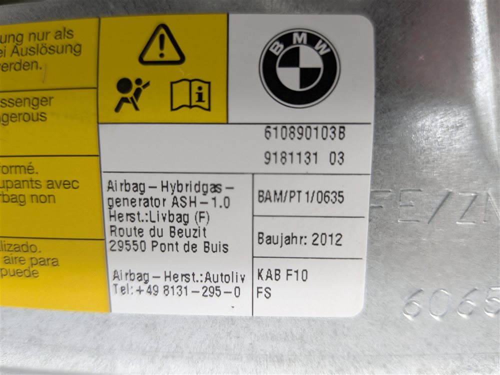 Thumbnail 9: 2011-2016 BMW 528i 535i 550i 640i 650i (F06 F10) LEFT DRIVER KNEE AIRBAG (Beige)
