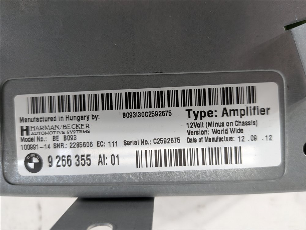 Thumbnail 8: 11-13 BMW 528i 535i 550i (F10) RADIO STEREO AUDIO AMP AMPLIFIER (HARMAN BECKER)