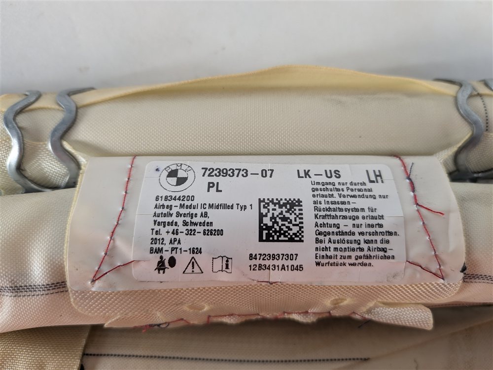 Thumbnail 8: 12-17 BMW 320i 328i 330i 335i (F30) SEDAN LEFT DRIVER ROOF SIDE CURTAIN AIRBAG